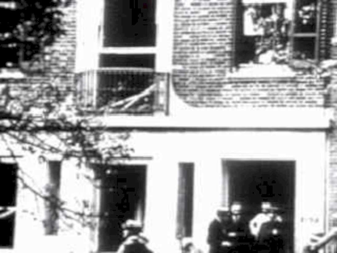 brick building firefighters1980s 1990s A4 Photo Print