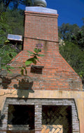 brick fireplace pit 1980s 1990s A4 Photo Print