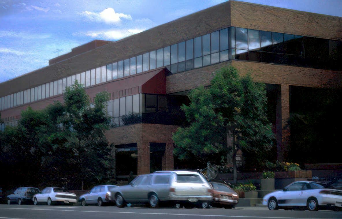 brick office building Vintage A4 Photo Print