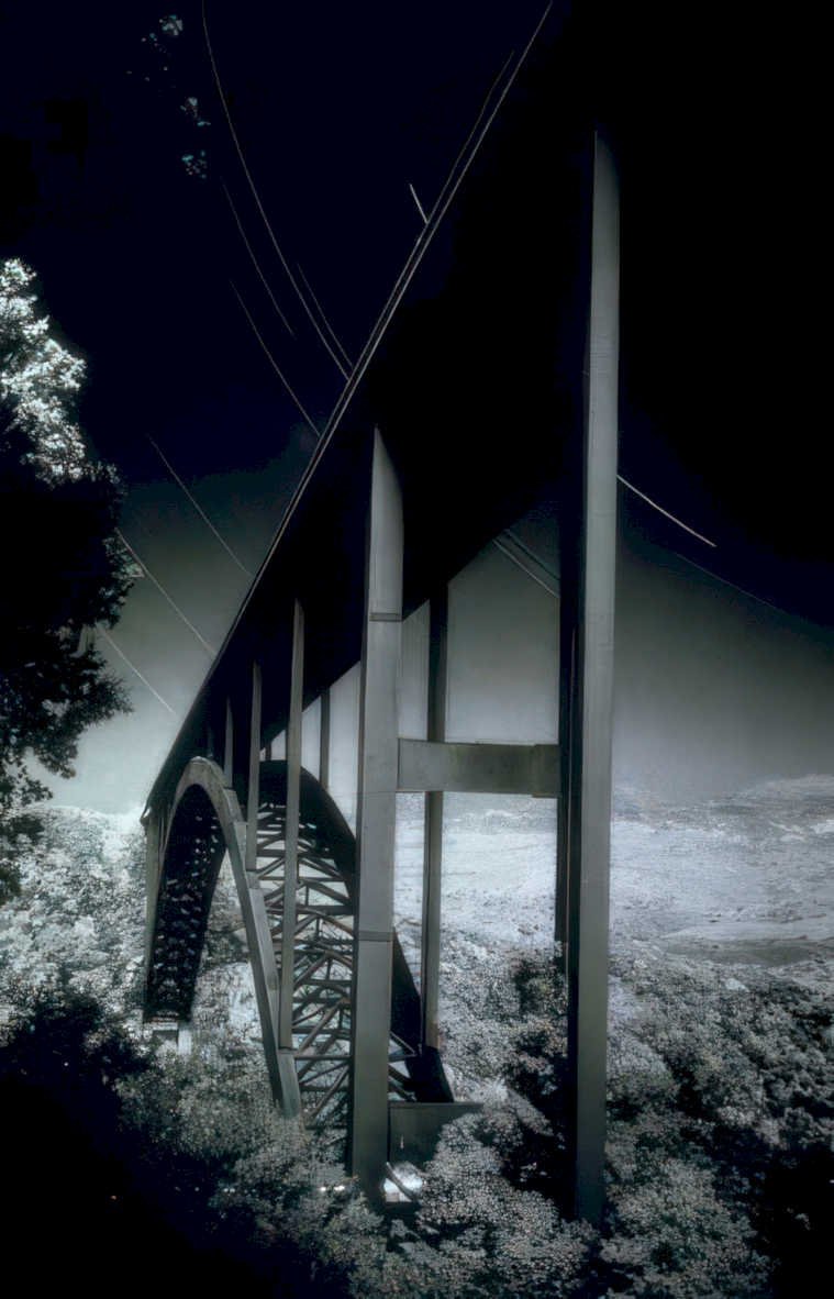 bridge ir night Vintage A4 Photo Print