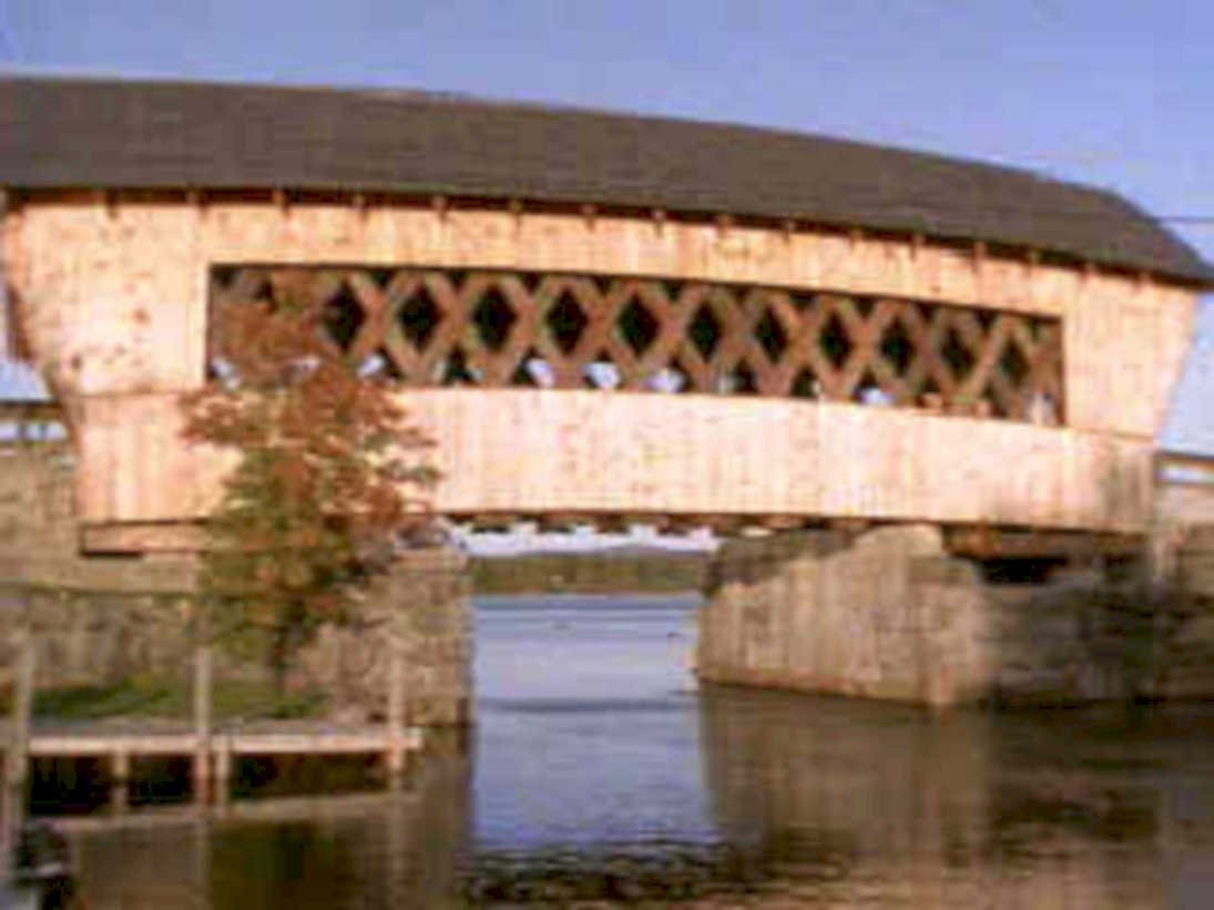bridge reflect river1980s 1990s A4 Photo Print