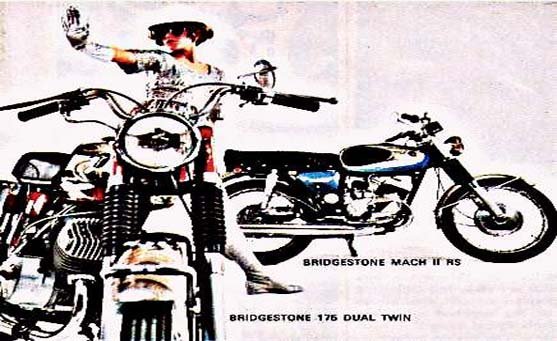 bridgestone mach motorbike A4 Photo Print