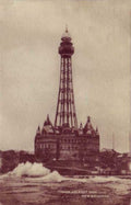 brighton tower wavesVintage 1880s 1900s A4 Photo Print