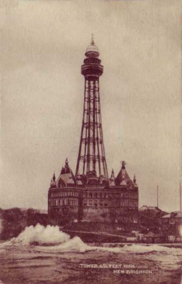 brighton tower wavesVintage 1880s 1900s A4 Photo Print