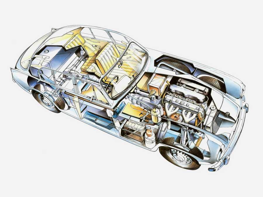 bristol 405 saloon 1954 cutaway A4 Photo Print