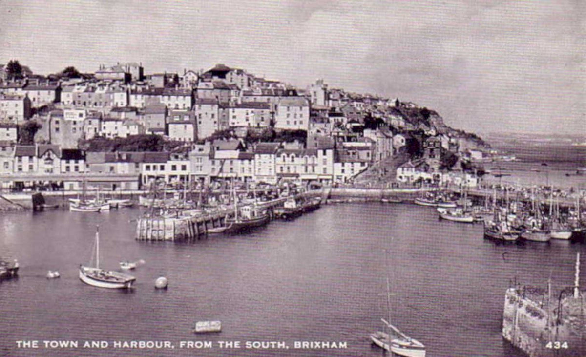 brixham harbour southVintage 1880s 1900s A4 Photo Print
