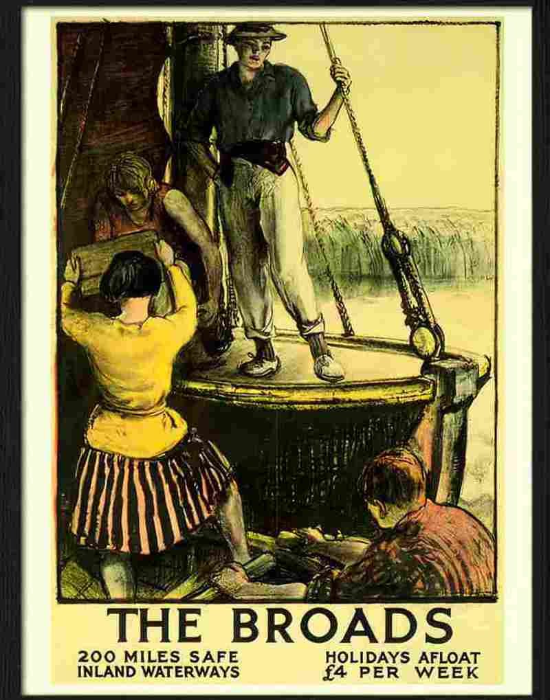 broads lner railway travel poster spencer pryse 1925 Advert A4 Photo Print