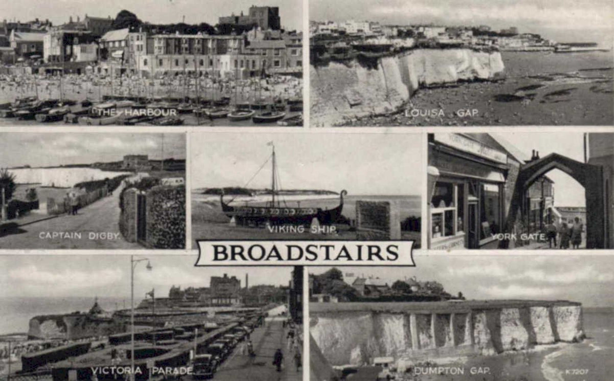 broadstairs coastline viewsVintage 1880s 1900s A4 Photo Print