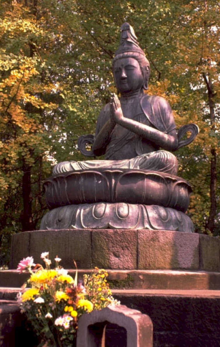 bronze buddha autumn 1 1980s 1990s A4 Photo Print
