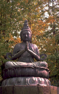 bronze buddha autumn 1980s 1990s A4 Photo Print