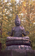 bronze buddha autumn 2 1980s 1990s A4 Photo Print