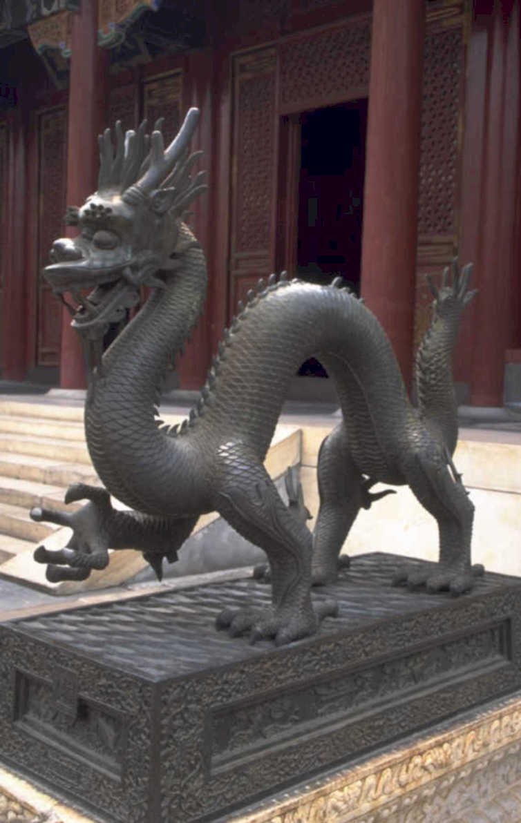 bronze dragon temple 1980s 1990s A4 Photo Print