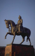 bronze equestrian statue 1980s 1990s A4 Photo Print