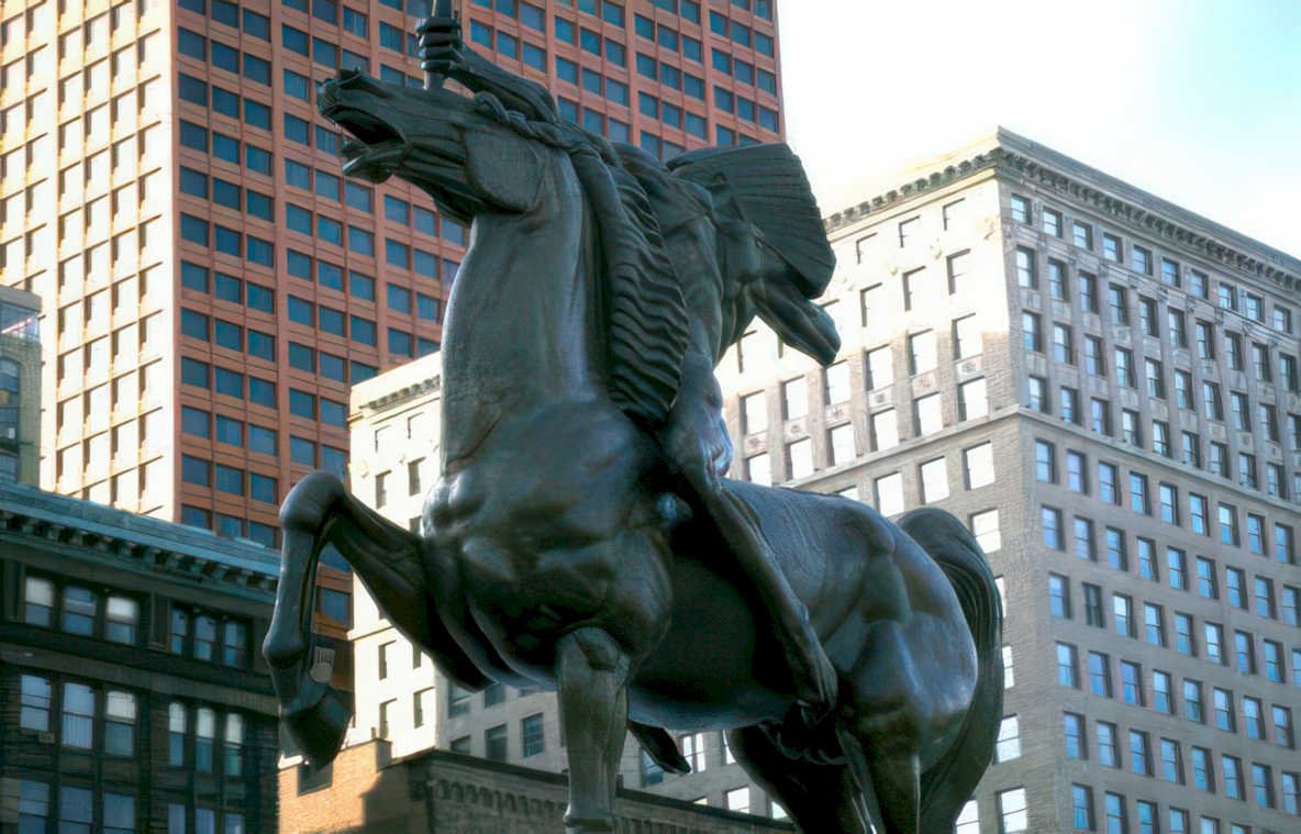 bronze statue minneapolis Vintage A4 Photo Print