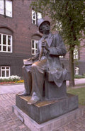 bronze statue plaza 1980s 1990s A4 Photo Print