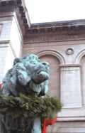 bronzed lion statue Vintage A4 Photo Print