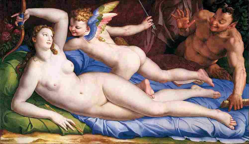 bronzi Venus Cupido and Satyr Art A4 Photo Print