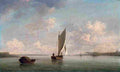 brooking A Smack Under Sail in a Light Breeze in a River Art A4 Photo Print