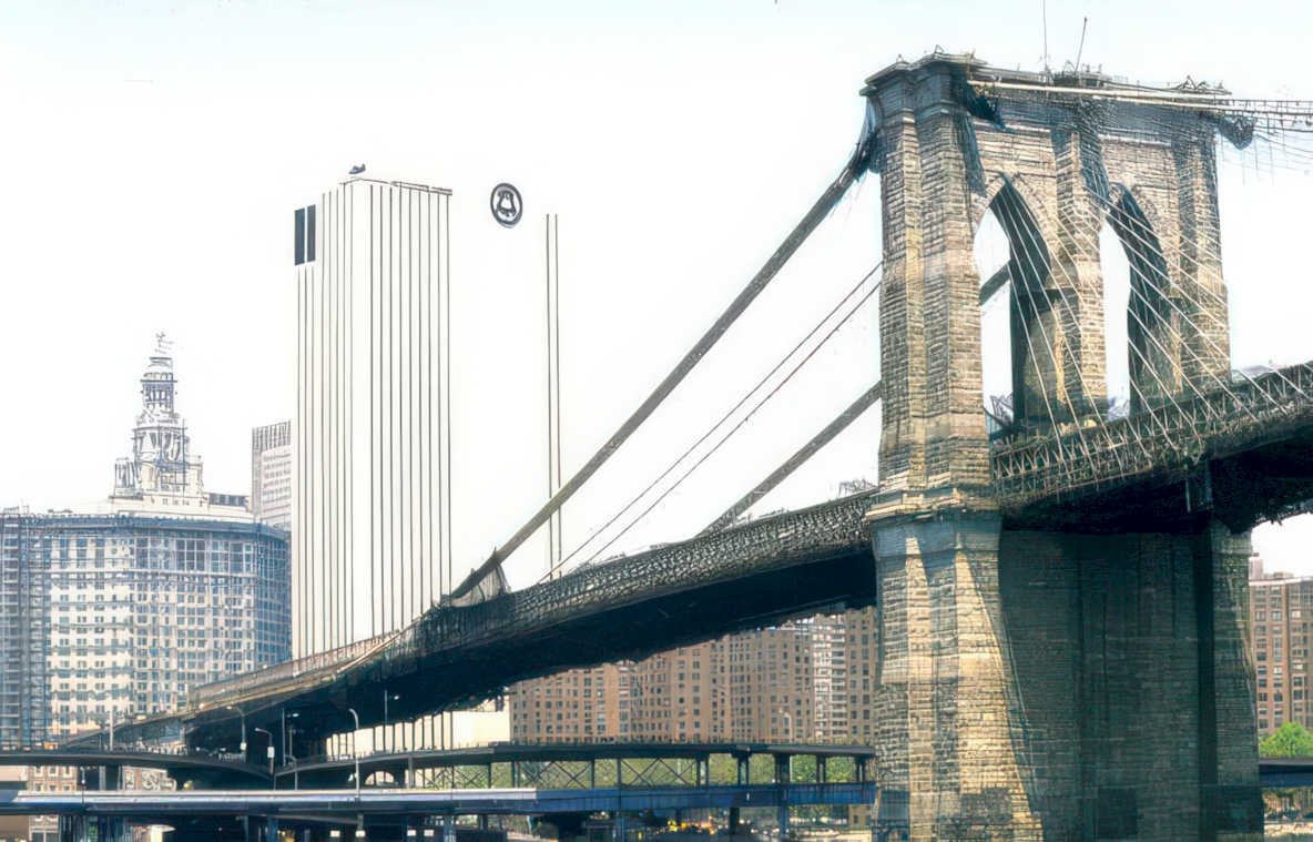 brooklyn bridge 1988 Vintage A4 Photo Print