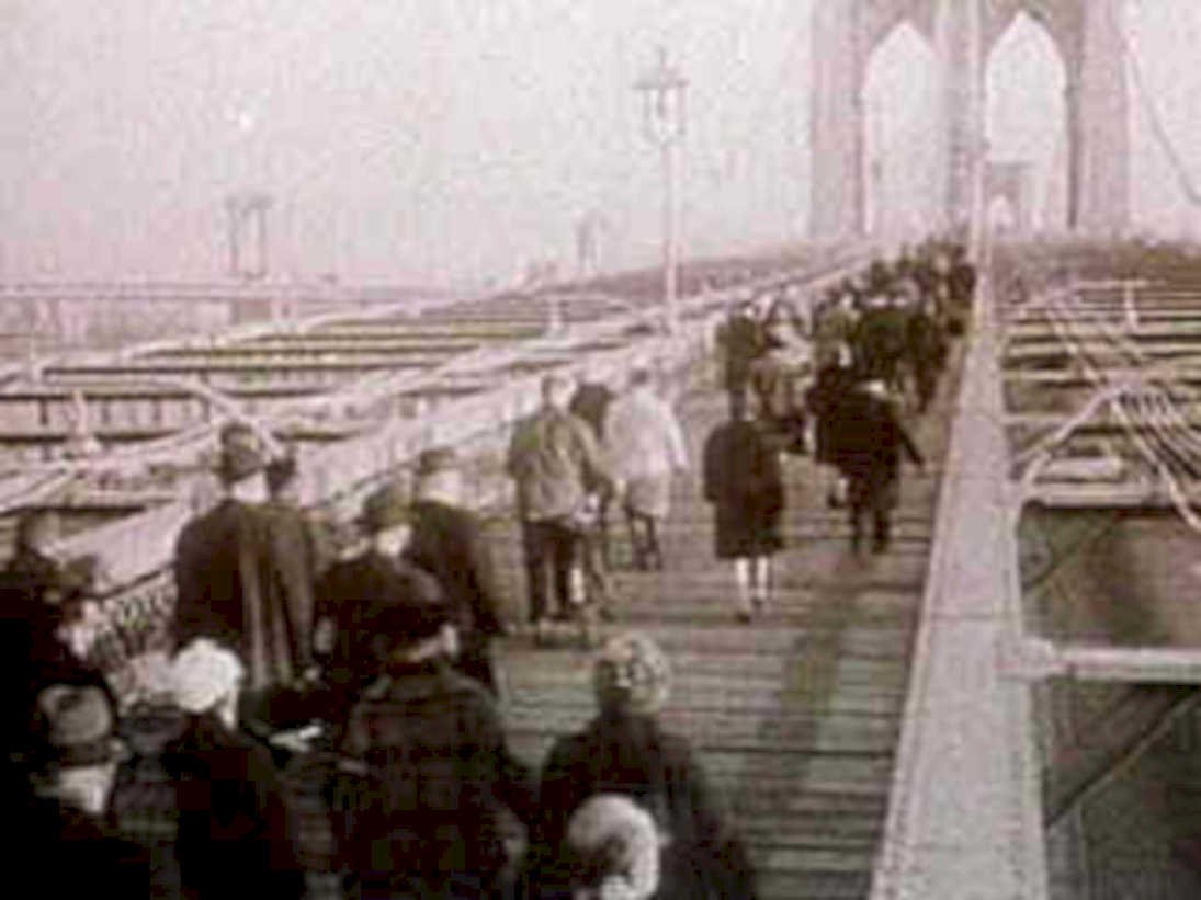 brooklyn bridge pedestrian1980s 1990s A4 Photo Print