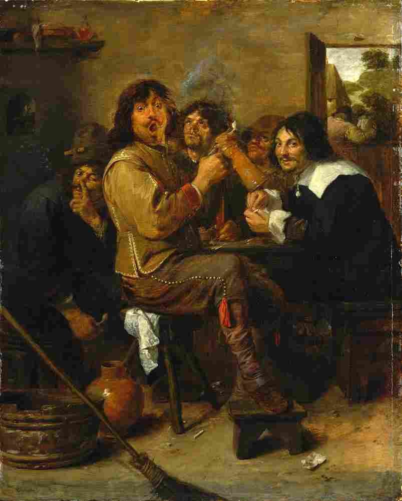 brouwer the smokers Art A4 Photo Print