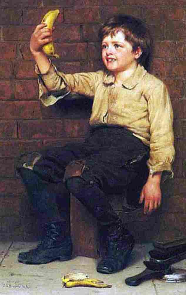 brown Banana Boy Art A4 Photo Print