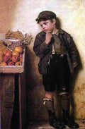 brown Eying the Fruit Stand Art A4 Photo Print