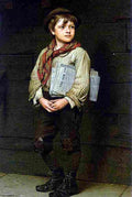 brown News Boy Art A4 Photo Print