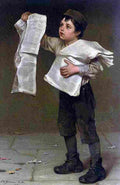 brown Newsboy Art A4 Photo Print