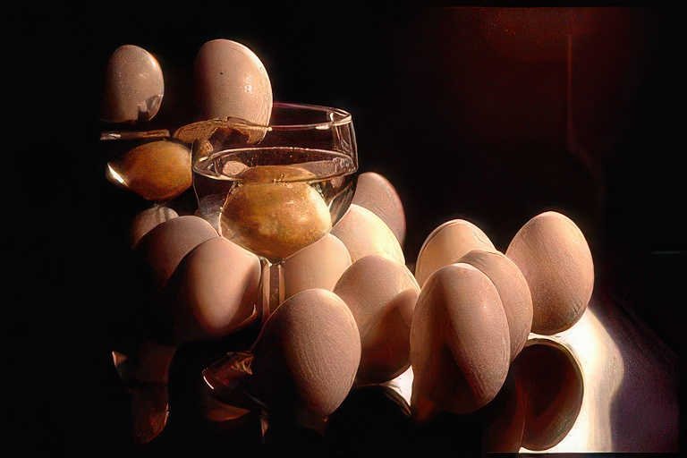 brown eggs glass Vintage A4 Photo Print