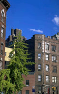 brownstone streetscape nyc 1980s 1990s A4 Photo Print