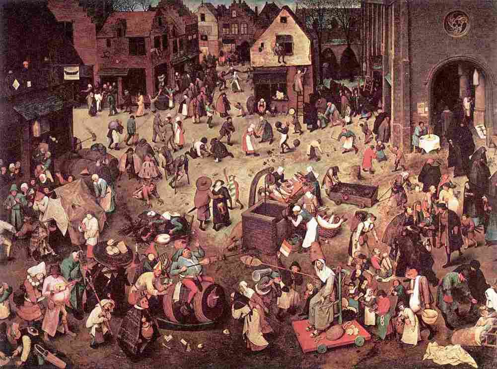 bruegel Fight between Carnival and Lent Art A4 Photo Print