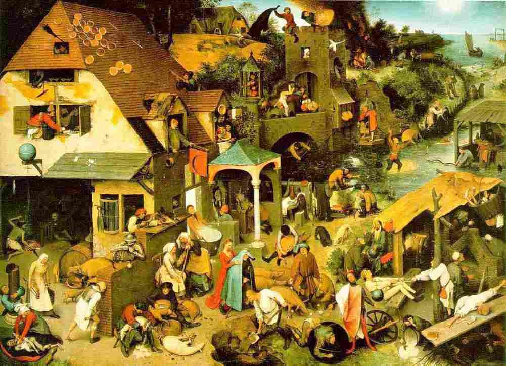 bruegel Netherlandish Proverbs Art A4 Photo Print