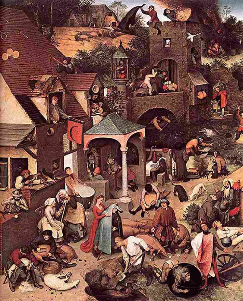 bruegel Proverbs Detail 1 Art A4 Photo Print