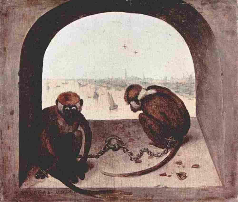 bruegel two monkies Art A4 Photo Print