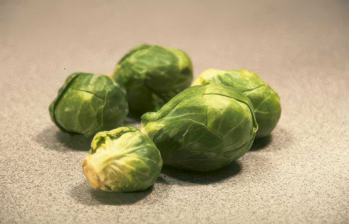 brussel sprouts fresh Vintage A4 Photo Print