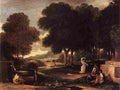 bry Landscape with Man Washing his Feet at a Fountain Art A4 Photo Print