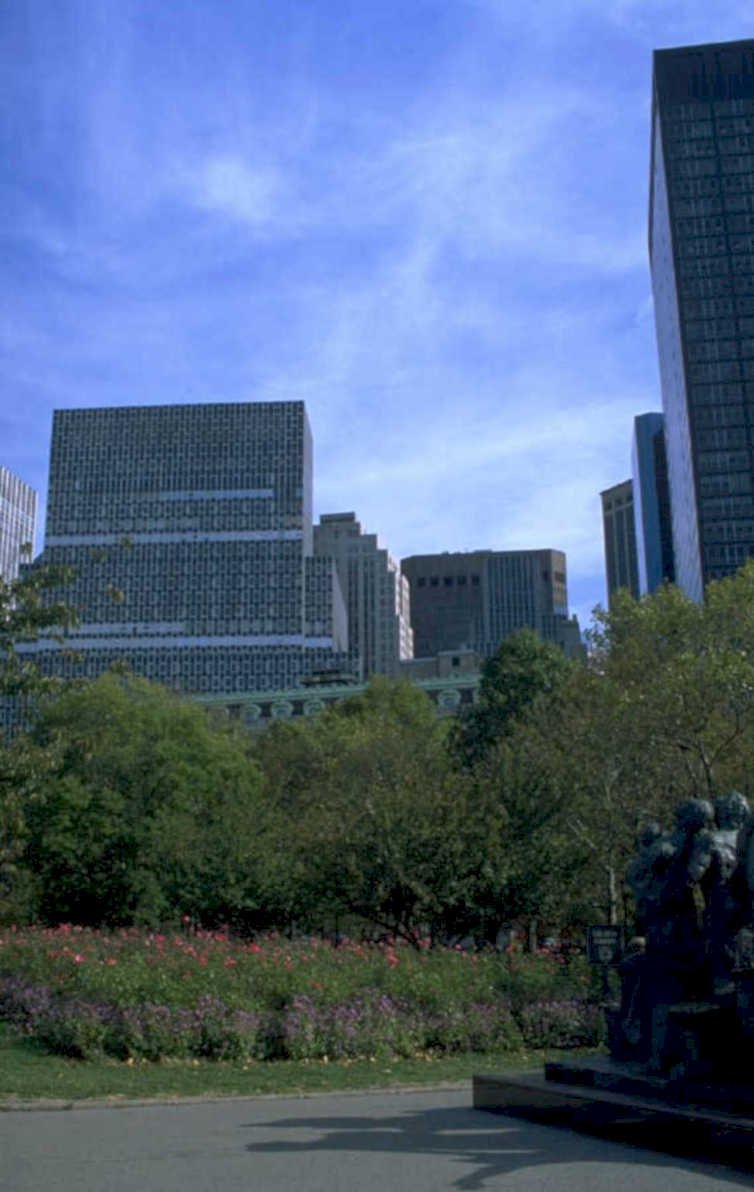 bryant park skyline 1980s 1990s A4 Photo Print