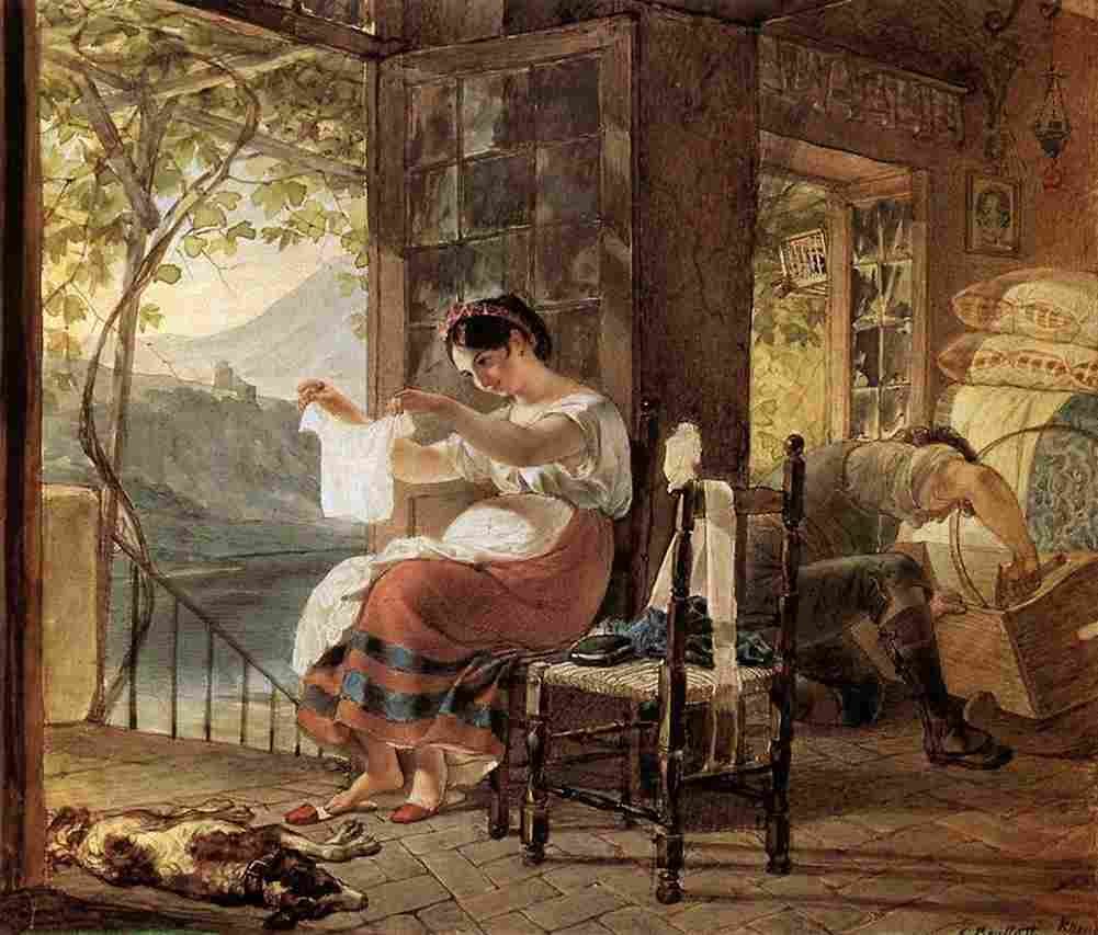 bryullov expecting a child Art A4 Photo Print