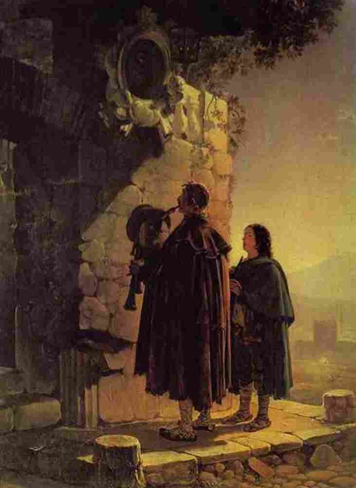 bryullov pifferary in front of madonna Art A4 Photo Print