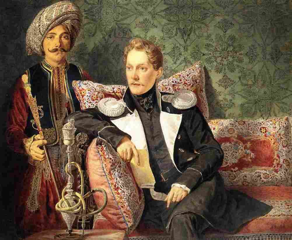 bryullov the military and his servant Art A4 Photo Print
