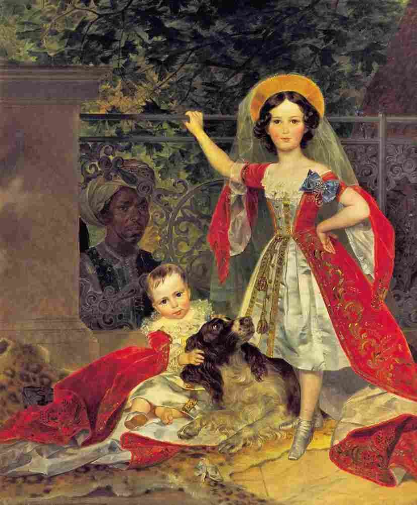 bryullov volkonskis children with blackamoor Art A4 Photo Print