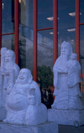 buddha statues courtyard 1980s 1990s A4 Photo Print