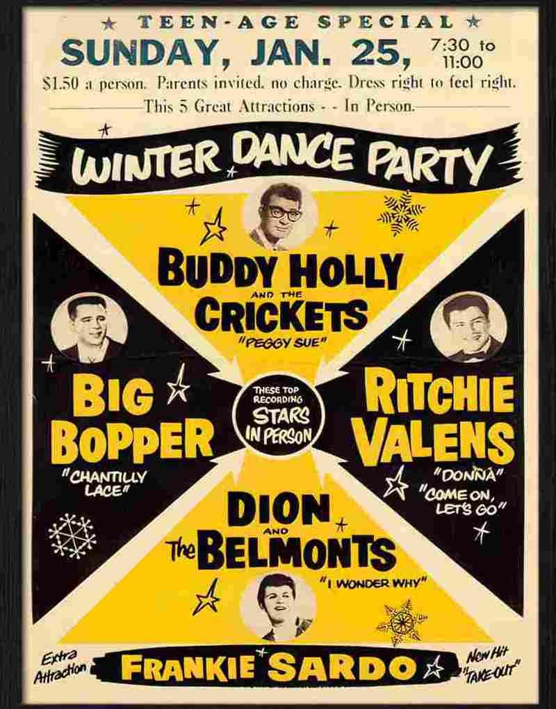 buddy holly rock n roll concert poster 1950s Advert A4 Photo Print