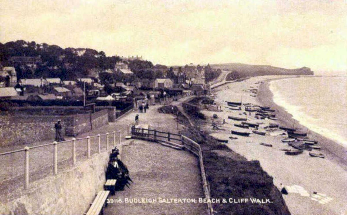 budleigh salterton beachVintage 1880s 1900s A4 Photo Print