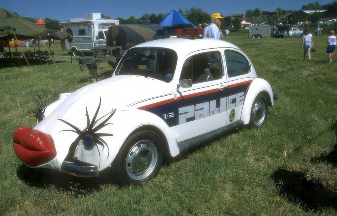 bug police car Vintage A4 Photo Print