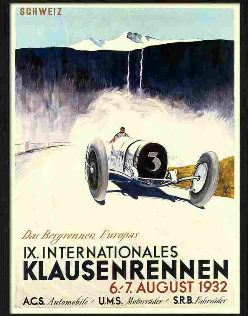 bugatti racing poster 1932 Advert A4 Photo Print