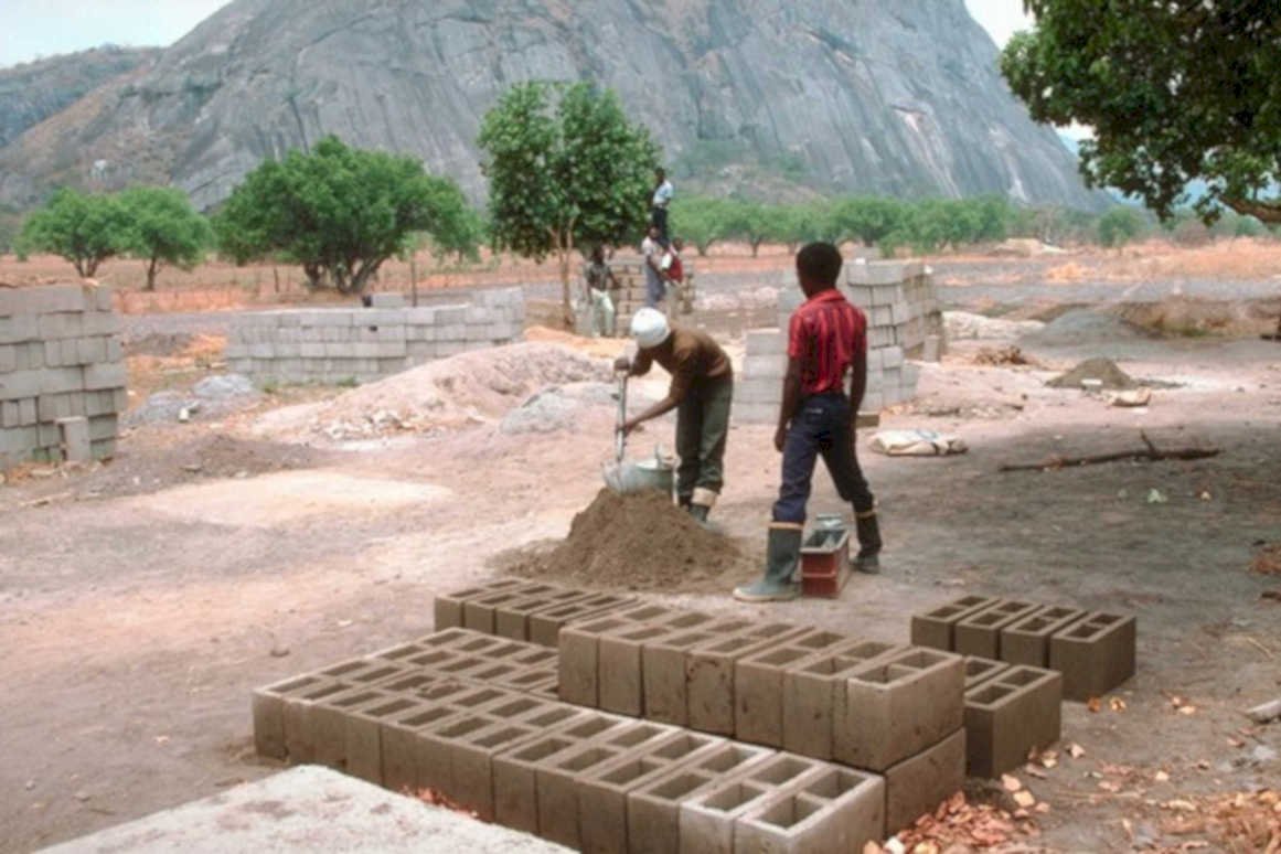 building block laying1980s 1990s A4 Photo Print
