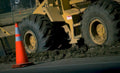 bulldozer traffic cone Vintage A4 Photo Print