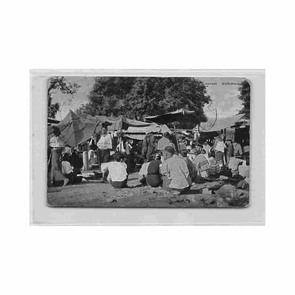 burma a bazaar Vintage A4 Photo Print